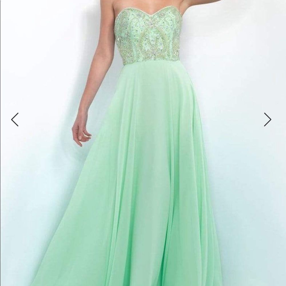 Intrigue by Blush Strapless Crystal Embellished A-Line Dress Size 14